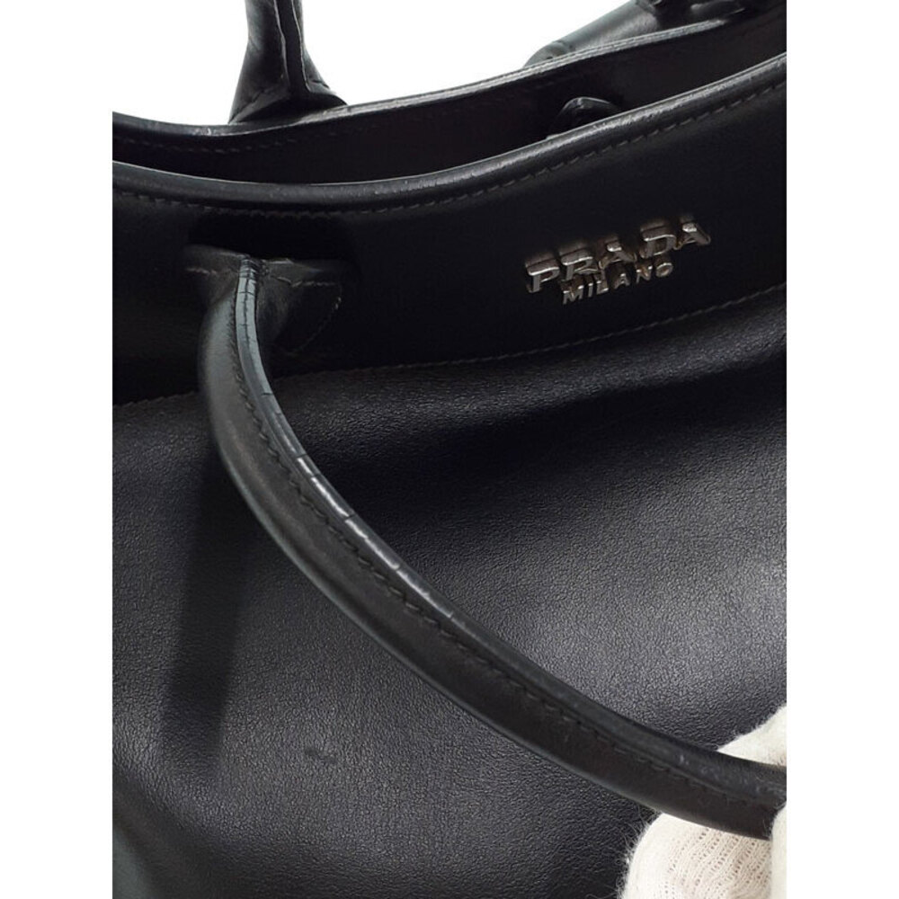 Prada Black Tote Calf Leather Shoulder Bag City - Picture 6 of 9